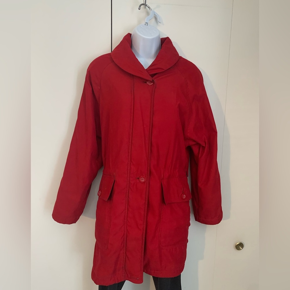 London Fog women’s red full zip lined coat size Small
